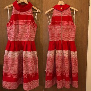 Red Fit and Flare  Halterneck dress